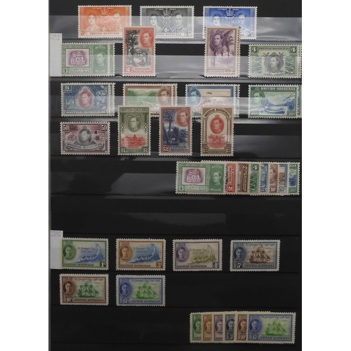 7033 - BRITISH HONDURAS on stock sheets to include sg92, 1913 mint and used to $2, 1922 various excellent e... 