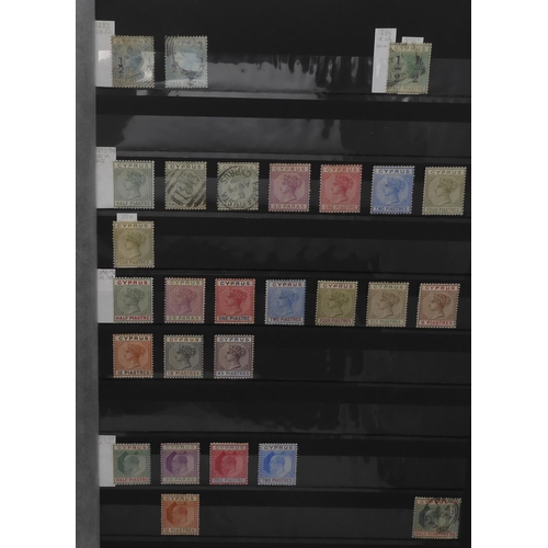 7043 - BRITISH COMMONWEALTH a collection in a stock book to include CYPRUS sg1 mint and used, sg2 x2 mint, ... 