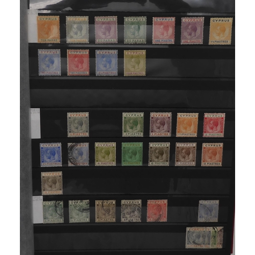 7043 - BRITISH COMMONWEALTH a collection in a stock book to include CYPRUS sg1 mint and used, sg2 x2 mint, ... 