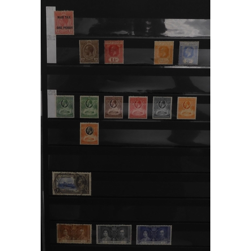 7055 - BRITISH COMMONWEALTH AFRICA an excellent collection on stock sheets to include GOLD COAST sg20 used,... 