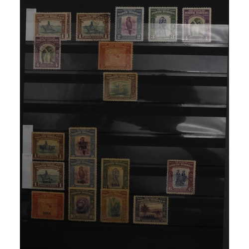 7059 - BRITISH COMMONWEALTH an interesting lot on stock books with good examples from NORTH BORNEO, LABUAN,... 