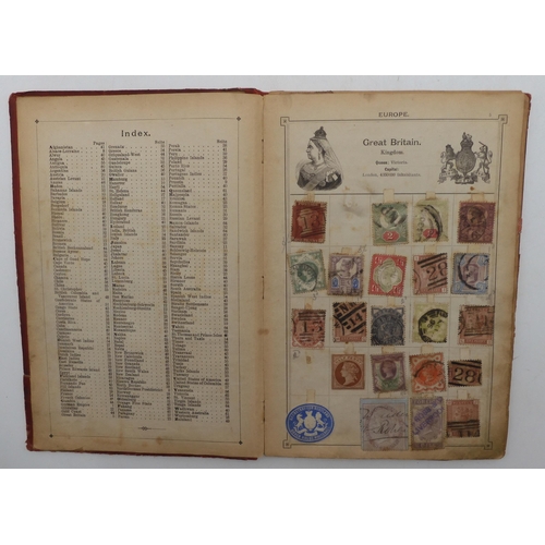 7060 - A lot comprising The Postage-Stamp Album with Great Britain 1/d red, 1/2d red together with other ea... 