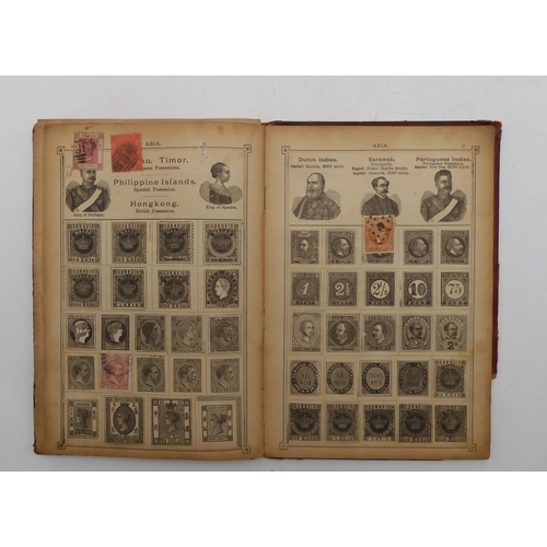 7060 - A lot comprising The Postage-Stamp Album with Great Britain 1/d red, 1/2d red together with other ea... 