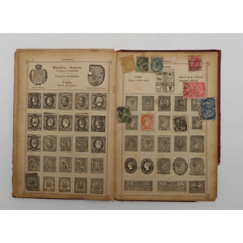 7060 - A lot comprising The Postage-Stamp Album with Great Britain 1/d red, 1/2d red together with other ea... 