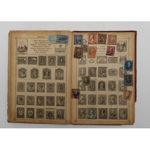 7060 - A lot comprising The Postage-Stamp Album with Great Britain 1/d red, 1/2d red together with other ea... 