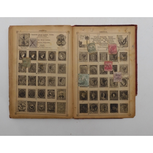 7060 - A lot comprising The Postage-Stamp Album with Great Britain 1/d red, 1/2d red together with other ea... 