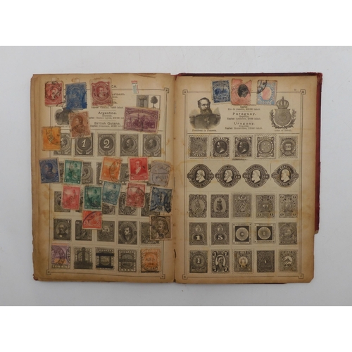 7060 - A lot comprising The Postage-Stamp Album with Great Britain 1/d red, 1/2d red together with other ea... 