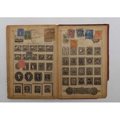 7060 - A lot comprising The Postage-Stamp Album with Great Britain 1/d red, 1/2d red together with other ea... 