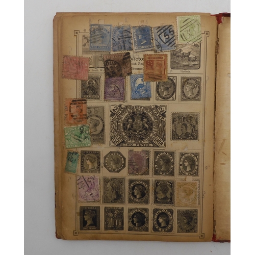 7060 - A lot comprising The Postage-Stamp Album with Great Britain 1/d red, 1/2d red together with other ea... 