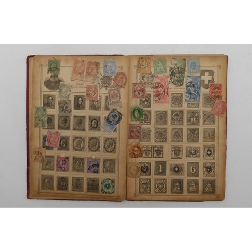 7060 - A lot comprising The Postage-Stamp Album with Great Britain 1/d red, 1/2d red together with other ea... 