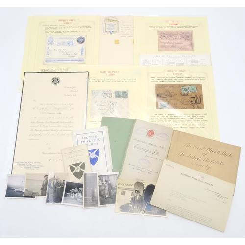 7062 - EDINBURGH & LEITH STAMP COLLECTORS CLUB 1890 SCOTTISH PHILATELIC SOCIETY 1895A collection of doc... 