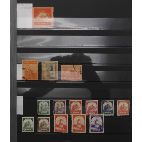 7064 - BRITISH COMMONWEALTHBURMA a collection on stock sheets including 1946 civil administration, Interim ... 