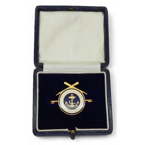 730 - A 1920's, 9ct gold Royal National Lifeboat Institution presentation brooch, weight 5.8gms 