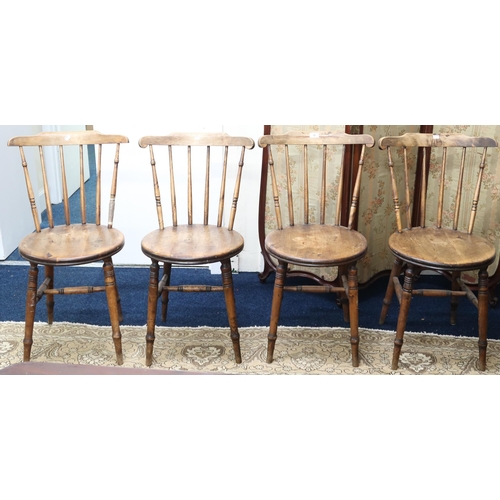 15 - A set of four 20th century Swedish Ibex rail back dining chairs, 84cm high (4) 