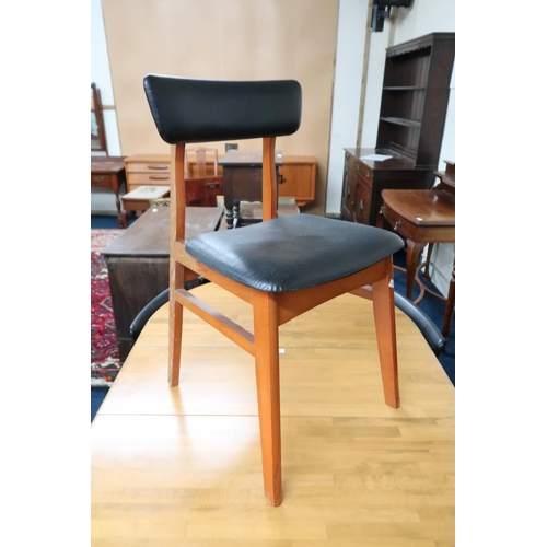 43 - A lot to include four mid 20th century black vinyl upholstered Schreiber dining chairs and a contemp... 