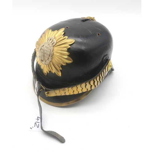 412 - A Prussian Garde du Corps other ranks pickelhaube, in relic condition; together with a partial repro... 