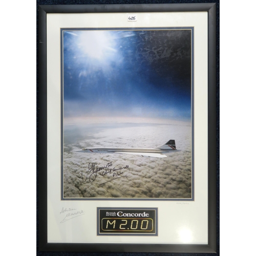 426 - A framed display commemorating the Royal Air Force Red Arrows' 50 Display Seasons, 1964-2014, signed... 