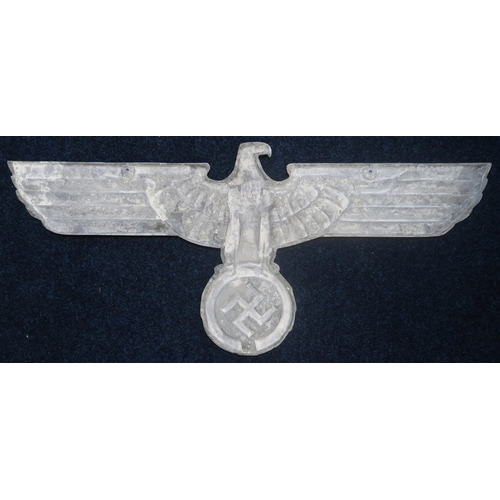 428 - A German Third Reich aluminium alloy wall Reichsadler (eagle), stamped verso 