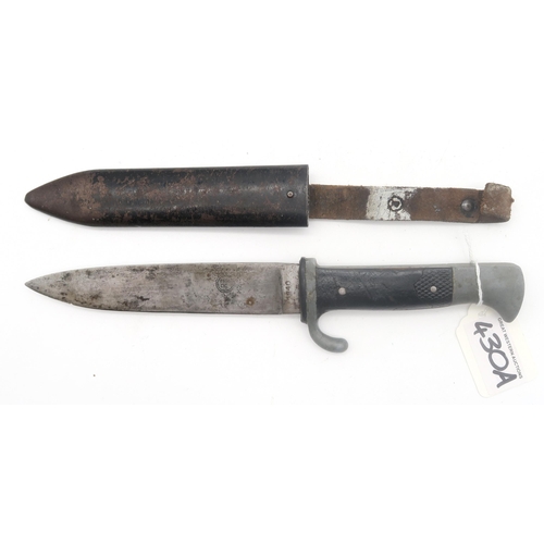 430A - A German Third Reich Hitler Youth knife, the approx. 14cm blade marked 