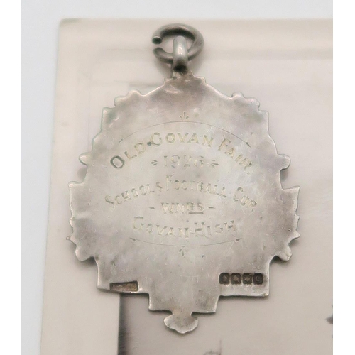 444A - A Glasgow silver Old Govan Club fob medal, engraved verso 