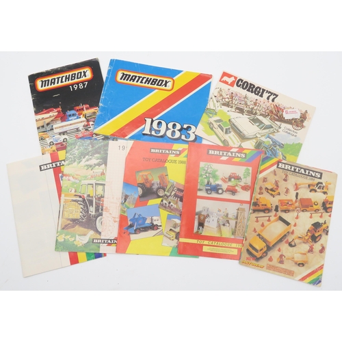 445 - A collection of 20th century postcards, a Glasgow Corporation Tram map, assorted Britains toy catalo... 