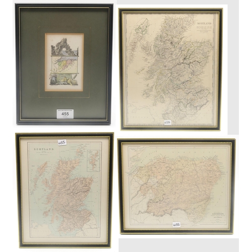 455 - Perrot, Aristide Michel Nairn, Elgin & BanffSmall coloured engraved map, dated 1823, housed in a... 