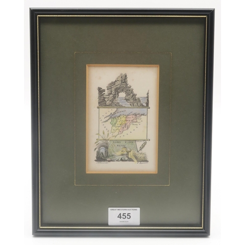 455 - Perrot, Aristide Michel Nairn, Elgin & BanffSmall coloured engraved map, dated 1823, housed in a... 