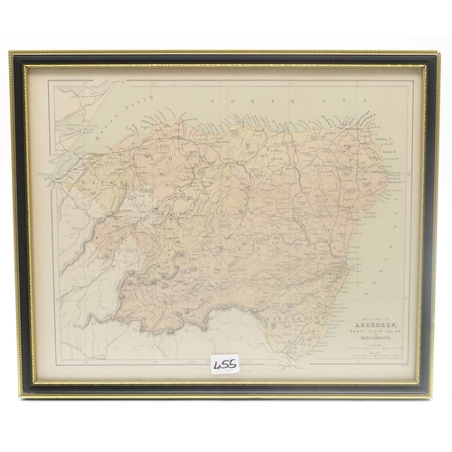 455 - Perrot, Aristide Michel Nairn, Elgin & BanffSmall coloured engraved map, dated 1823, housed in a... 