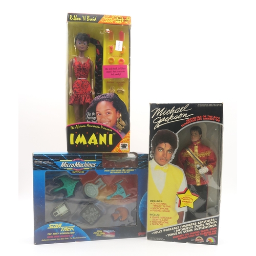 462 - A boxed Michael Jackson Superstar of the '80s action figure by Grand Toys; a boxed imani T... 