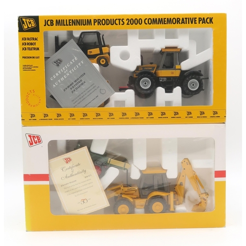 487 - Two JCB Millennium commemorative model packs, together with three various JCB commemorative publicat... 