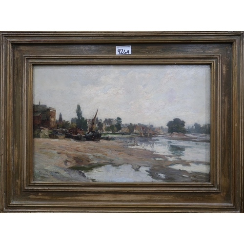 924A - JOSEPH MILNE (SCOTTISH 1857-1911) THE THAMES AT ISLEWORTH Oil on canvas, signed lower left, 30 x 45c... 