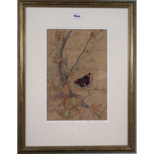 926A - LILY BLATHERWICH (ENGLISH 1854-1934) RED BUTTERFLY Watercolour, signed lower left, 34 x 22... 