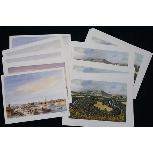 940 - A QUANTITY OF ERIC DALE AND FRED STOTT SIGNED PRINTS AND AN ORIGINAL WATERCOLOUR BY STOTT... 