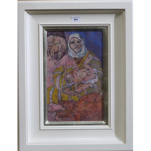 944 - ANDA PATERSON RSW RGI PAI (SCOTTISH 1935-2022) WOMAN WITH CHILD Mixed media, signed lower ... 