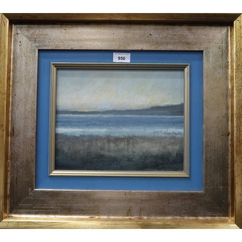 950 - CHRIS MACKENZIE (SCOTTISH CONTEMPORARY) SUNSET FROM THE SHORE  Oil on canvas, signed ... 