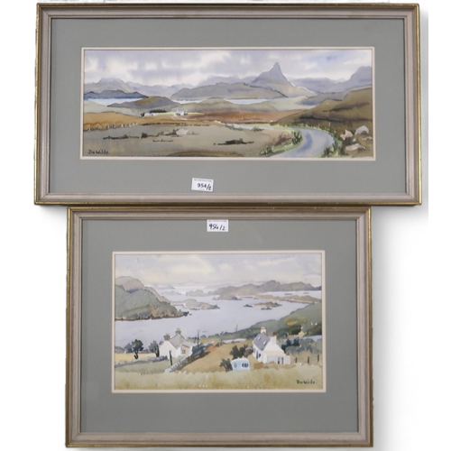 954 - DONALD WILDE (SCOTTISH SCHOOL) STAC POLLY ALONE Watercolour, signed lower left, 20 x 52cm&... 