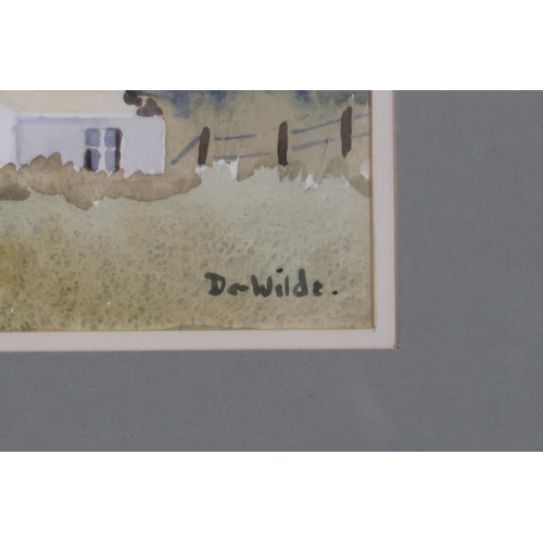 954 - DONALD WILDE (SCOTTISH SCHOOL) STAC POLLY ALONE Watercolour, signed lower left, 20 x 52cm&... 