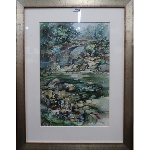 974 - B.L. WALTER (CONTEMPORARY SCHOOL) RIVERSCAPE Watercolour, signed lower right, dated 1984, 55 x 37cm ... 