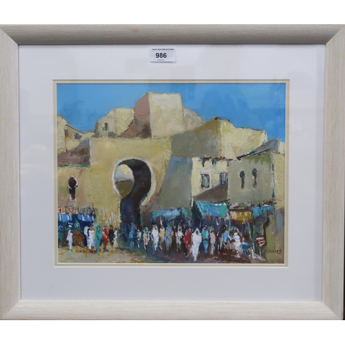 986 - TOM GARDNER (SCOTTISH CONTEMPORARY) MOROCCO Oil on board, signed lower left, title inscrib... 