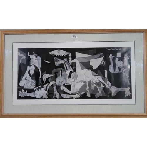 987 - AFTER PABLO PICASSO (SPANISH 1881-1973) GUERNICA Print multiple, 45 x 87cm Together w... 