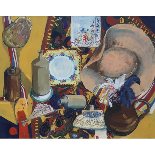 996 - LIZ KNOX (CONTEMPORARY SCHOOL) ACCESSORIES  Gouache, signed lower centre, dated 1991, 55 x 70cm Toge... 