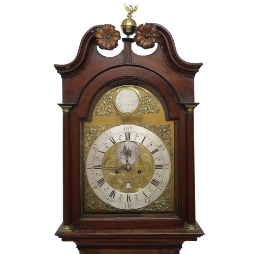 2008A - A 19TH CENTURY MAHOGANY CASED SAM HARPER, IRVINE GRANDFATHER CLOCKWith brass ormolu mounted face wit... 