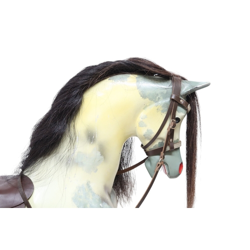 2033A - A 20TH CENTURY HADDON ROCKERS, OXFORDSHIRE ROCKING HORSEDapple paint horse with horsehair mane and t... 