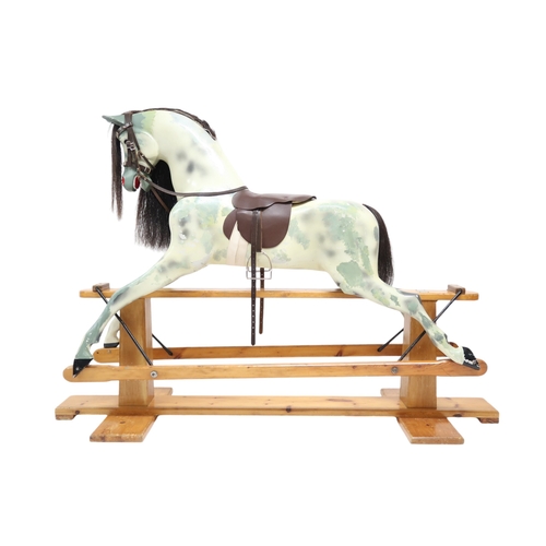 2033A - A 20TH CENTURY HADDON ROCKERS, OXFORDSHIRE ROCKING HORSEDapple paint horse with horsehair mane and t... 