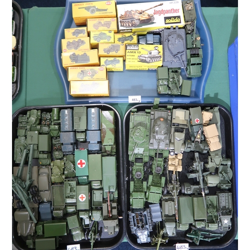 483A - A collection of loose model military vehicles, of mixed age and scale, to include many Dinky example... 