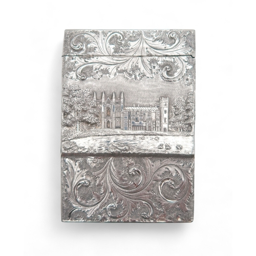 2503 - A WILLIAM IV DOUBLE-SIDED CASTLE-TOP SILVER CARD CASEby Taylor & Perry, Birmingham 1837, with ch... 