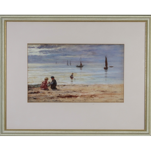 963 - JOSEPH HENDERSON RSW (SCOTTISH 1832-1908) CHILDREN PLAYING ON THE BEACH Watercolour, signe... 