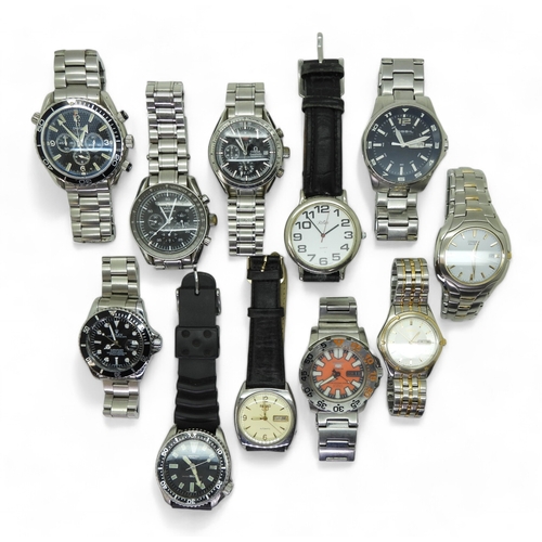 9023 - A collection of fashion watches (11) Please note, this lot is sold as seen, it contains replicas.