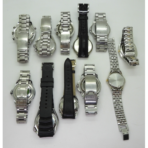 9023 - A collection of fashion watches (11) Please note, this lot is sold as seen, it contains replicas.