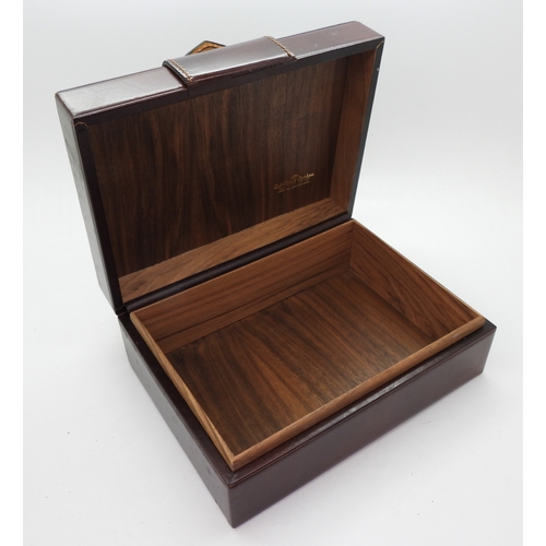 9040 - A brown leather Rolex watch box, with gold coloured buckle, wood clad interior , stamped Creation Ge... 